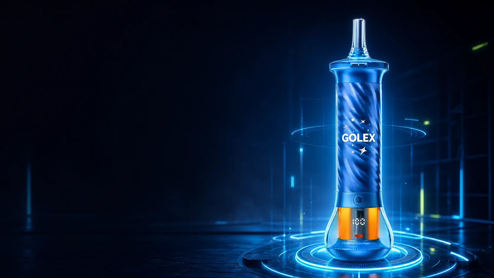 GOLEX Burj in a futuristic blue technology environment